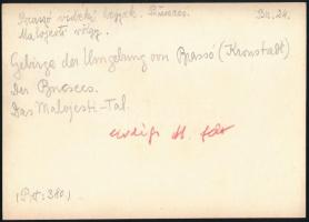 cca 1910 Brassó környéki hegyek, Erdélyi Mór (1866-1934) felvétele, hátulján feliratozva, 11,5×16 cm...