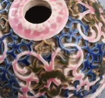 cca 1890, Zsolnay konyhai lámpa súly. Jelzés nélkül, duplafalú keleti mintával, kopással, d: 10 cm