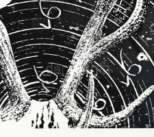 Rényi Krisztina (1956-): Átfúródás a tejúton, 1980. Szitanyomat, papír, jelzett, számozott (58/150),...