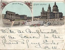 1896 London with St Paul Cathedral litho (EB)