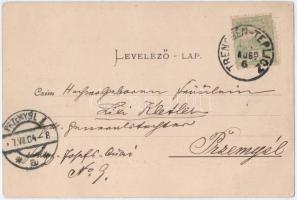 1904 Trencsénteplic, Trencianske Teplice; Spiegelbad No. 2. / 2. sz. tükörfürdő. Hermann Seibt kiadá...