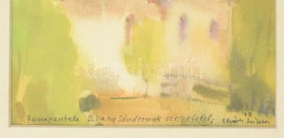 Osváth Miklós (1935-2004): Dunapentele. Akvarell, papír, jelzett és datált (Osváth Miklós 78), üvege...