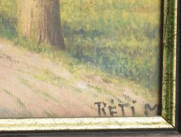 Réti m jelzéssel: Fasor. Olaj, karton, üvegezett fakeretben, 40×30 cm