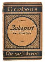 Budapest und Umbgebung. Griebens Reiseführer Band 102. Berlin, 1928, Grieben-Verlag Albert Goldschmidt. Két kihajtható térképpel. Német nyelven. Kiadói papírkötés, sérült borítóval és gerinccel.