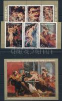 1977 Rubens festmények Mi 452-457 + blokk 2
