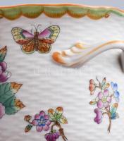 Herendi Viktória mintás kaspó, háncsnyomott külső felülettel, jelzett, hibátlan, m.9,5 cm, d:12,5 cm