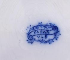 2 darab, cca 1850 Villeroy & Boch "Fasan" mintás tál. Máz alatti kékkel festett, jelzé...