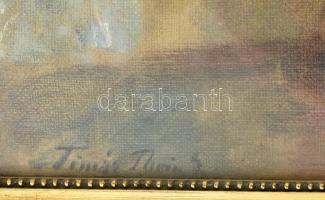 Tímár-Thein jelzéssel (Tímár-Thein Miksa?): Csendélet. Olaj, vászon, kartonon. Üvegezett, sérült fak...