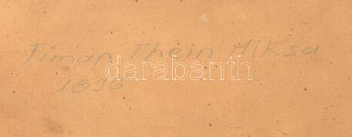 Tímár-Thein jelzéssel (Tímár-Thein Miksa?): Csendélet. Olaj, vászon, kartonon. Üvegezett, sérült fak...