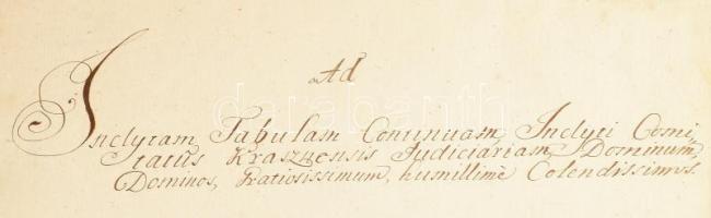 1784 A Kraszna vármegyebeli Mezősomlyó, Somlyócsehi, Somlyóújlak, Győrtelek, Badatson települések kö...