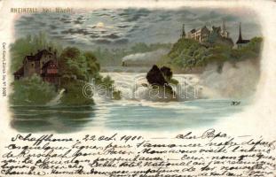 Rheinfall at night litho (EK)