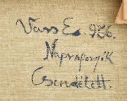 Vass E jelzéssel: Napraforgók. Olaj, vászon. Dekoratív fakeretben. 40x30 cm