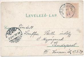 1899 (Vorläufer) Vágújhely, Waag-Neustadt, Nové Mesto nad Váhom; Isr. Tempel, Synagoge / Izraelita t...