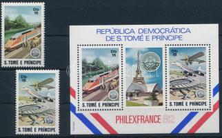 1982 Philexfrance bélyegkiállítás Mi 762-763 + blokk 90