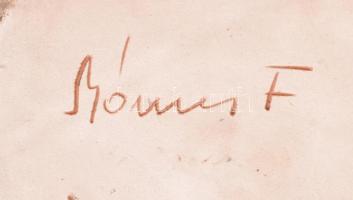 Mónus Ferenc (1931-1999): Fedeles tárolóedény. Jelzett, sérüléssel, m: 22 cm