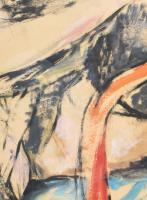 Kovács J jelzéssel: Női akt. Vegyes technika, karton. Dekoratív, üvegezett, sérült fakeretben. 60x43...