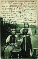 1907 Bánffyhunyad, Huedin; Bánffyhunyadi népviselet. Lévai Ignác kiadása / Transylvanian folklore (EK)