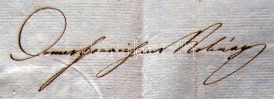 1815 Hivatalos levél a Bécsi kancelláriától Gróf Koháry Ferenc alkancellár aláírásával / Official co...