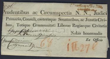 1832 helytartótanácsi levél Gróf Pálffy Fidél tanácsos aláírásával / Official cover with full content from the Governing Council in Buda, with autograph signature of Count Fidel Pálffy, counselor