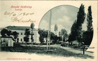 1900 Fonyód-fürdőtelep, szálloda, vasúti sorompó. Gerő Zsigmond kiadása