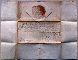 1741 Oklevél Mária Terézia császárnő és Gróf Batthyány Lajos eredeti aláírásával / Diploma with auto...