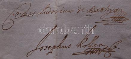 1741 Oklevél Mária Terézia császárnő és Gróf Batthyány Lajos eredeti aláírásával / Diploma with auto...