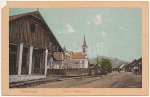 1915 Borgóprund, Borgó-Prund, Prundu Bargaului; Fő tér, templom / Piata capitala / main square, church (EM)