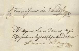 1836 Levél Bécsből Gróf Nádasdy Ferenc aláírásával / Letter from Vienna with autograph signature of ...