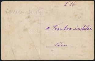 cca 1918 "Lenin-fiúk" (?), "a frontra indulás, Vien, I.16." a hátoldalon felirat...