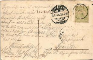 1908 Kondoros (Békés), Kondorosi csárda és tornáca. Misik István kiadása (szakadások / tears)