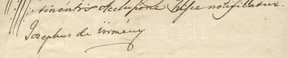 1789 Hivatalos levél Gróf Ürmény József aláírásával / Official cover with autograph signature of Cou...