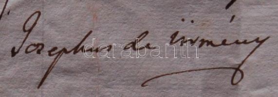 1789 Hivatalos levél Gróf Ürmény József aláírásával / Official cover with autograph signature of Cou...