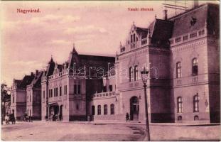 Nagyvárad, Oradea; vasútállomás. Sebő Imre kiadása / railway station