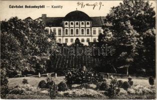 1917 Szécsény, Forgách kastély. Glattstein Adolf kiadása + &quot;ASZÓD-LOSONC 236. SZ.&quot; vasúti mozgóposta