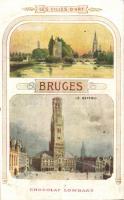 Bruges, Brugge; belfry, Chocolat Lombart (fa)