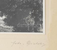 Diebold Károly (1896-1969): Soproni látkép sétálókkal a bécsi dombról, 1930-40 körül. Fotó, jelzett,...