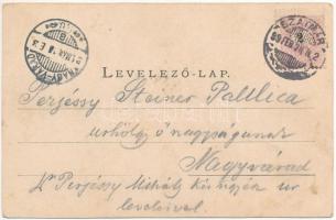 1899 (Vorläufer) Szatmárnémeti, Satu Mare; Székesegyház, zárda, Deák tér nyugati oldala. Reizer Jáno...