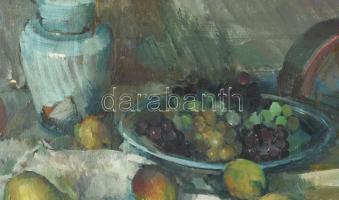 Demjén Attila (1926 - 1973): Csendélet gyümölcsökkel, 1959. Olaj, vászon, jelezve jobbra lent. Faker...