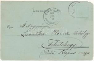 1899 (Vorläufer) Beszterce, Bistritz, Bistrita; Spitalgasse mit Post u. Finanzdirektion / Kórház utc...