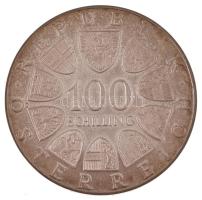 Ausztria 1979. 100Sch Ag "Bécsi Nemzetközi Központ" eredeti műbőr tokban T:AU (PP) patina
...