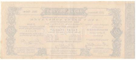 Debrecen 1871. "Jótékony cél - Nagy Ezüst Sorsjáték" sorsjegye 50kr értékben a Debreceni R...