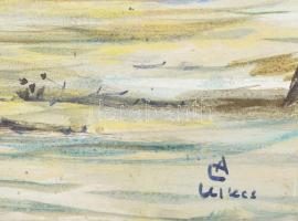 Lelkes András (1943-2009): Tél. Olaj, farost, jelzett, 36×51 cm