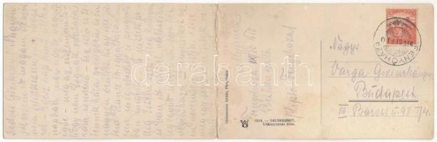 1918 Fenyőháza, Lubochna; 2-részes kihajtható panorámalap. Holczmann Izidor kiadása / 2-tiled foldin...