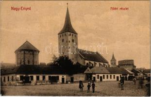 Nagyenyed, Aiud; Fő tér, üzletek. W.L. ? No. 468. / main square, shops (EK)