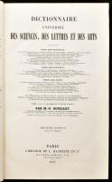 M.-N. Bouillet: Dictionnaire Universel des Sciences, des lettres et des arts. Paris, 1855, L. Hachette et C. Francia nyelven. Korabeli félbőr-kötésben, kopott borítóval.