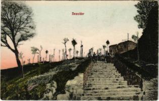 1908 Nezsider, Neusiedl am See; Tábor várrom a római korból az új Karolina parkkal, lépcső / castle ruins with staircase