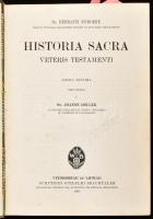 Hermanni Zschokke - Joanne Döller: Historia sacra veteris testamenti. Vindobonae et Lipsiae, 1920, Guilelmi Braumüller,XVI+586 p.+ 2 (kihajtató képtáblák, közte térkép) t. Editio septima. Latin nyelven. Korabeli félvászon-kötés, javított, pótolt gerinccel, javított kötéssel, kopott borítóval.