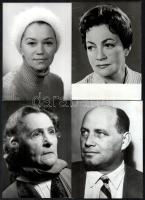 Magyar színészek és színésznők sajtófotói, 16 db, vegyes méretben