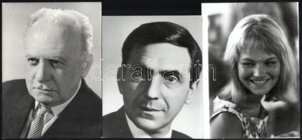 Magyar színészek és színésznők sajtófotói, 16 db, vegyes méretben