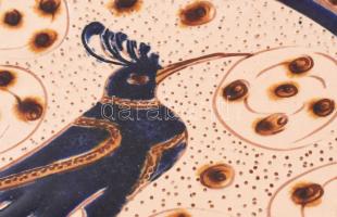 Szabó Kinga: Dísztányér madárral. Jelzett, kis kopással, d: 36,5 cm KIZÁRÓLAG SZEMÉLYES ÁTVÉTEL, NEM...